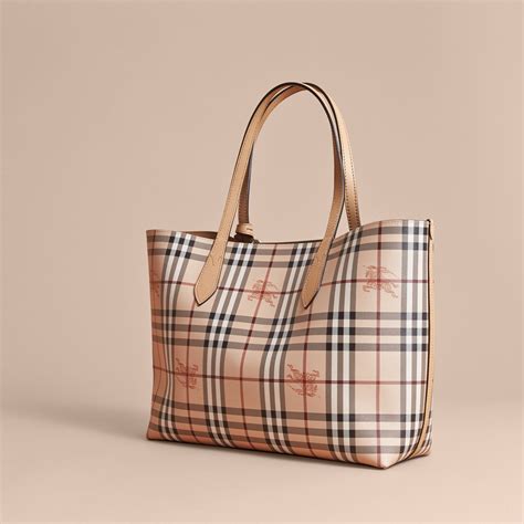 burberry haymarket check small reversible tote mid camel|burberry haymarket tote price.